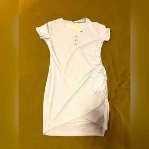 Grey/Blue Rushed T Shirt Dress